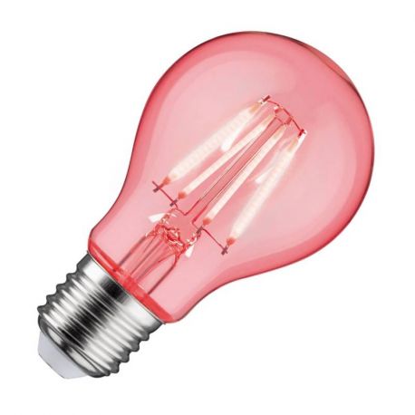 Ampoule LED Spécial - Bulbe - Verre clair - E27 - 2W -  Rouge