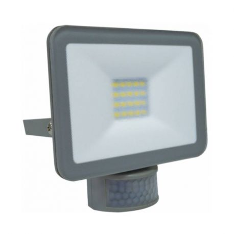 Projecteur LED extra-plat Slimer Arlux - IP44 - 10W - 4000K - Gris - Avec détecteur IR