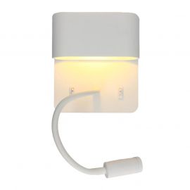 Applique murale Sorya LED Decotech Arlux - 5W - 2700K + Liseuse 3W - Blanc