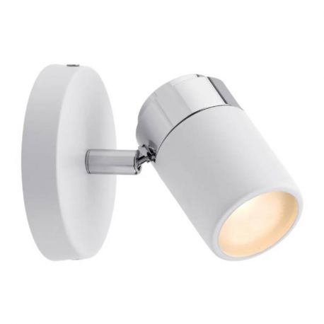 Projecteur 1 source Zyli - Blanc/chrome - 10W - GU10 - IP44 - Dimmable - Sans ampoule