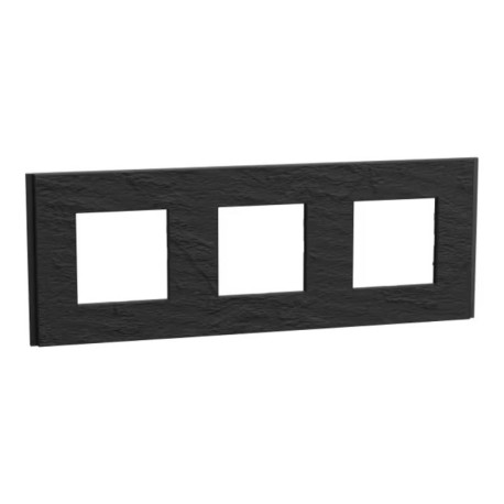 Plaque Unica Deco Signature Schneider Electric - Gris ardoise - 3 postes