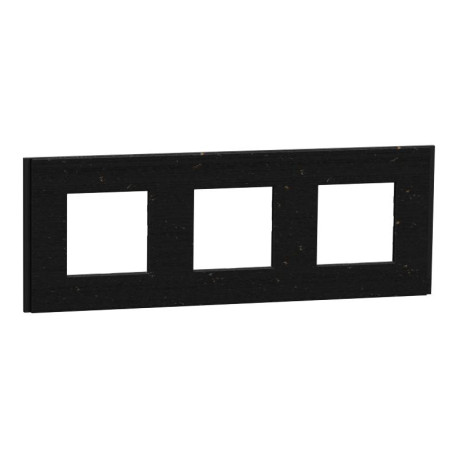 Plaque Unica Deco Signature Schneider Electric - Noir nuancé - 3 postes