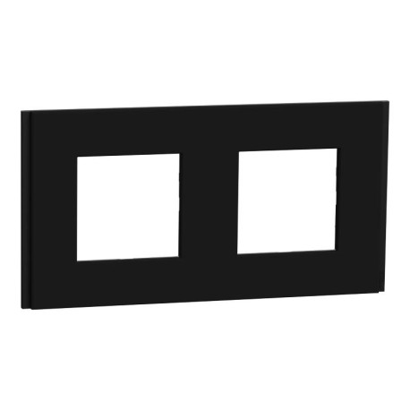 Plaque Unica Deco Signature Schneider Electric - Gomme noire - 2 postes