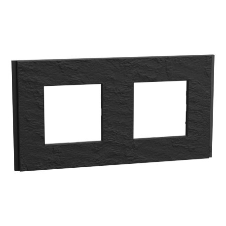 Plaque Unica Deco Signature Schneider Electric - Gris ardoise - 2 postes