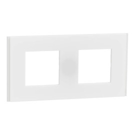 Plaque Unica Deco Signature Schneider Electric - Blanc neige - 2 postes