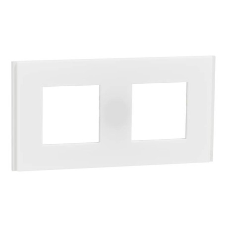 Plaque Unica Deco Signature Schneider Electric - Blanc neige - 2 postes