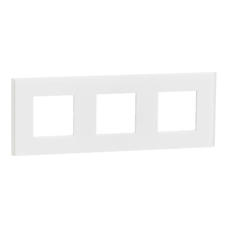 Plaque Unica Deco Signature Schneider Electric - Blanc neige - 3 postes