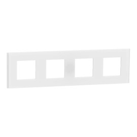 Plaque Unica Deco Signature Schneider Electric - Blanc neige - 4 postes