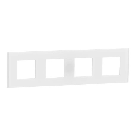 Plaque Unica Deco Signature Schneider Electric - Blanc neige - 4 postes