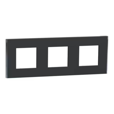 Plaque Unica Deco Subtil Schneider Electric - Anthracite liseré argent - 3 postes