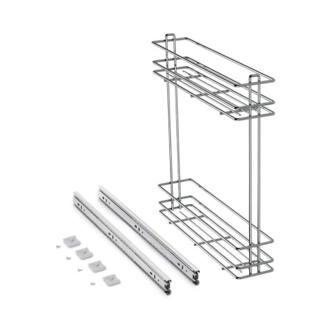 Porte-bouteilles extractible Supramax Emuca - Pour module 150mm - Acier chromé