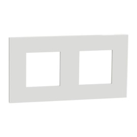 Plaque Unica Deco Schneider - 2 postes - Blanc - Vertical/Horizontal