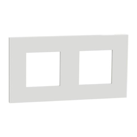 Plaque Unica Deco Schneider Electric - 2 postes - Blanc - Vertical/Horizontal