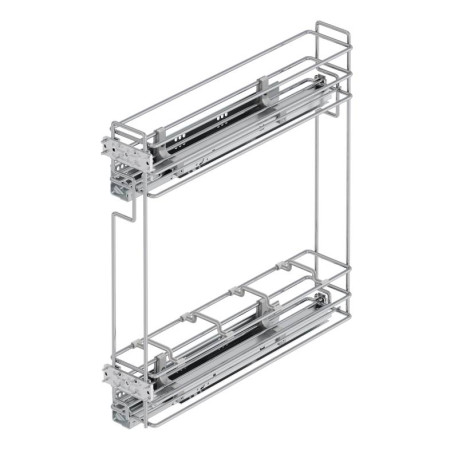 Porte-bouteilles extractible Suprastar Emuca - Fermeture amortie - Pour module 150mm - Acier chromé