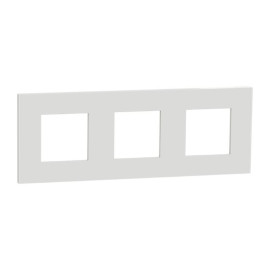 Plaque Unica Deco Schneider Electric - 3 postes - Blanc - Vertical/Horizontal