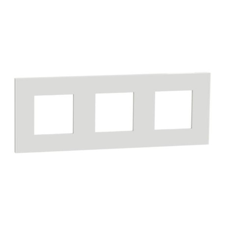 Plaque Unica Deco Schneider Electric - 3 postes - Blanc - Vertical/Horizontal