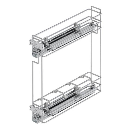 Porte-bouteilles extractible Suprastar Emuca - Fermeture amortie - Pour module 200mm - Acier chromé