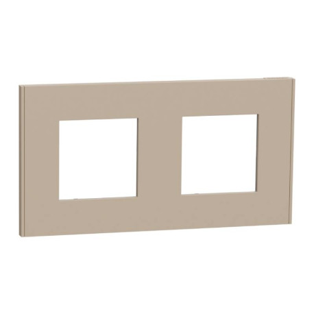 Plaque Unica Deco Schneider Electric - 2 postes - Taupe - Vertical/Horizontal