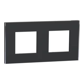 Plaque Unica Deco Subtil Schneider Electric - Anthracite liseré argent - 2 postes