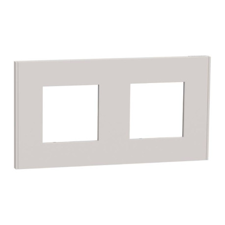 Plaque Unica Deco Schneider Electric - 2 postes - Gris clair - Vertical/Horizontal