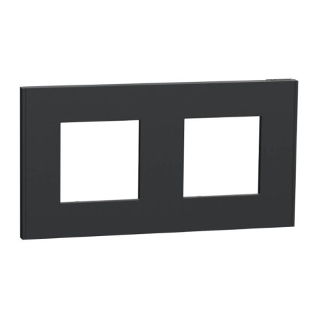 Plaque Unica Deco Schneider Electric - 2 postes - Anthracite - Vertical/Horizontal