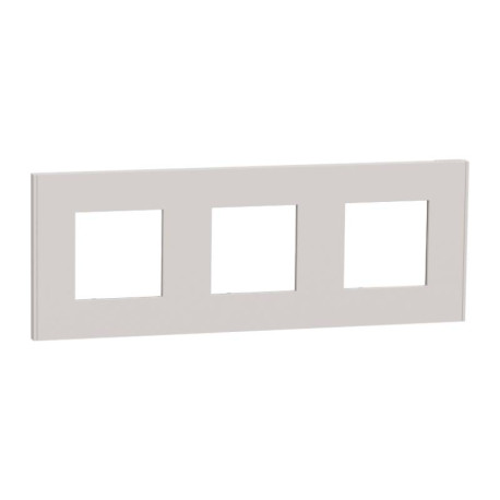 Plaque Unica Deco Schneider - 3 postes - Gris clair - Vertical/Horizontal