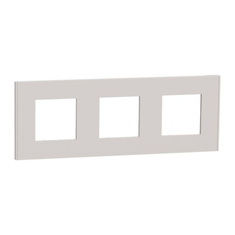 Plaque Unica Deco Schneider Electric - 3 postes - Gris clair - Vertical/Horizontal