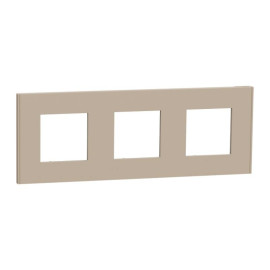 Plaque Unica Deco Schneider Electric - 3 postes - Taupe - Vertical/Horizontal