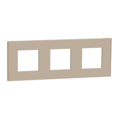 Plaque Unica Deco Schneider Electric - 3 postes - Taupe - Vertical/Horizontal