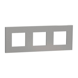 Plaque Unica Deco Schneider Electric - 3 postes - Aluminium - Vertical/Horizontal