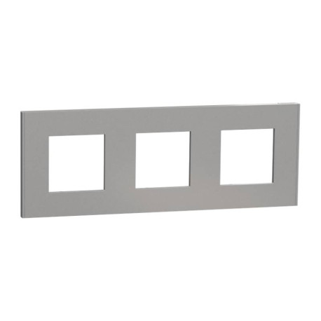 Plaque Unica Deco Schneider Electric - 3 postes - Aluminium - Vertical/Horizontal