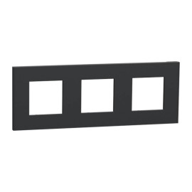 Plaque Unica Deco Schneider Electric - 3 postes - Anthracite - Vertical/Horizontal