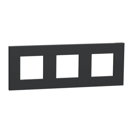 Plaque Unica Deco Schneider Electric - 3 postes - Anthracite - Vertical/Horizontal