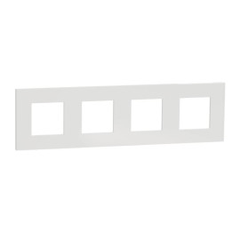 Plaque Unica Deco Schneider Electric - 4 postes - Blanc - Vertical/Horizontal
