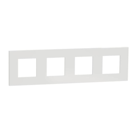Plaque Unica Deco Schneider Electric - 4 postes - Blanc - Vertical/Horizontal