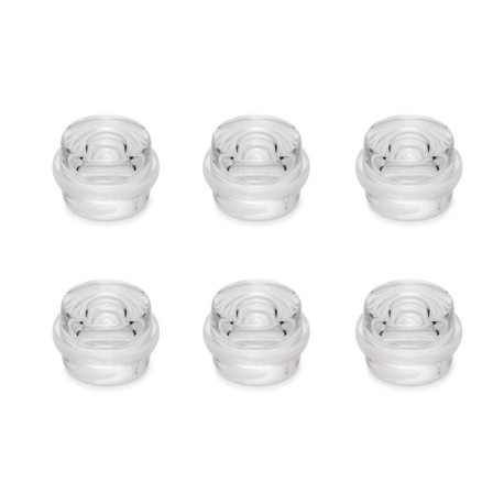 Lot de 6 butées de porte adhésives Emuca - Cylindriques - Plastique - Transparent