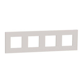 Plaque Unica Deco Schneider Electric - 4 postes - Gris clair - Vertical/Horizontal