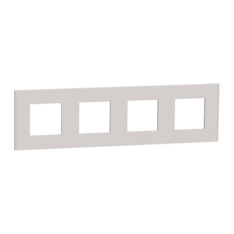Plaque Unica Deco Schneider Electric - 4 postes - Gris clair - Vertical/Horizontal