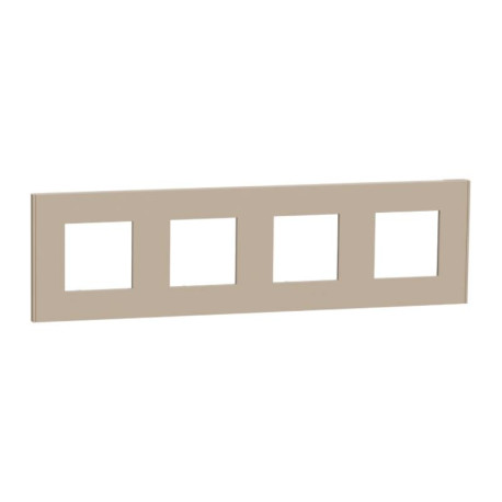 Plaque Unica Deco Schneider Electric - 4 postes - Taupe - Vertical/Horizontal
