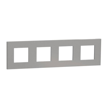 Plaque Unica Deco Schneider Electric - 4 postes - Aluminium - Vertical/Horizontal