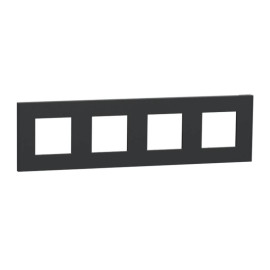 Plaque Unica Deco Schneider Electric - 4 postes - Anthracite - Vertical/Horizontal