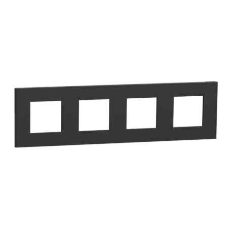 Plaque Unica Deco Schneider Electric - 4 postes - Anthracite - Vertical/Horizontal