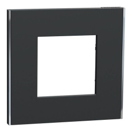 Plaque Unica Deco Subtil Schneider Electric - Anthracite liseré argent - 1 poste