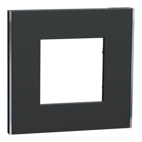 Plaque Unica Deco Subtil Schneider Electric - Anthracite liseré argent - 1 poste
