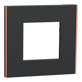 Plaque Unica Deco Subtil Schneider Electric - Anthracite liseré cuivre - 1 poste