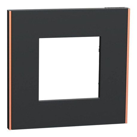 Plaque Unica Deco Subtil Schneider Electric - Anthracite liseré cuivre - 1 poste