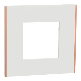 Plaque Unica Deco Subtil Schneider Electric - Blanc liseré cuivre - 1 poste