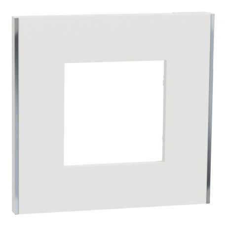 Plaque Unica Deco Subtil Schneider Electric - Blanc liseré argent - 1 poste