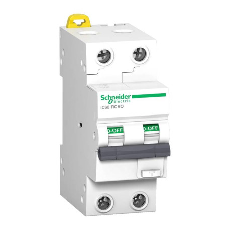 Disjoncteur différentiel Acti9 iC60 RCBO Schneider Electric - 2P - 20A - 30mA - Courbe C - 10kA - Type AC