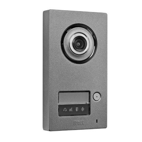 Platine de rue secondaire anti-vandale Mikra Urmet - 1 bouton d'appel - Pour kit visio Note 2 - Zamak - Gris